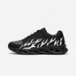Black and White Flame Design Sports Sneakers