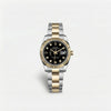 Luxury Two-Tone Gold & Silver Fluted Bezel Men's Watch with Diamond Index Black Dial – Premium Wristwatch