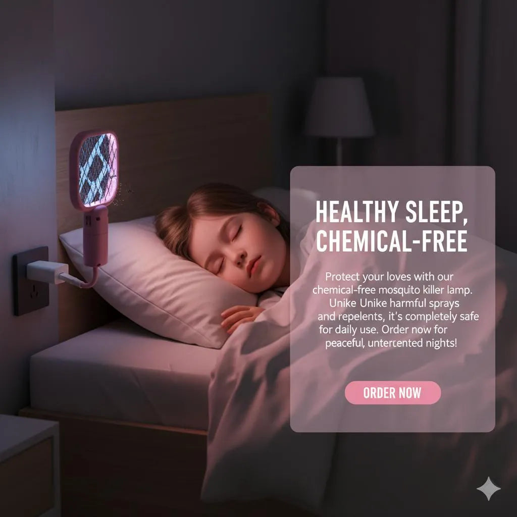 Electric Mosquito Killer Lamp Silent Safe Plug-in Black