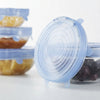 Silicone Stretchable Food Covers Lids - Set of 6 Reusable Bowl Lids