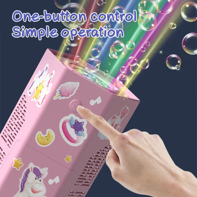 New Fireworks Bubble Machine Automatic Electric Bubbles Machine With Music Colorful Light  Spring Festival Wedding Gift Toy