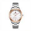 REWARD Two-Tone Silver & Rose Gold Men's Watch with Clean White Dial – Premium Quartz Wristwatch