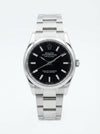 Classic Silver Stainless Steel Men's Watch with Textured Black Dial – Executive Wristwatch