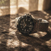 Fortune Time Silver Stainless Steel Men's Watch with Black Bezel – Classic Diver Wristwatch