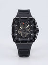 Luxury Tonneau Skeleton Dial Men's Watch with Black Rubber Strap – Premium Sports Wristwatch