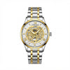 UNRAION Luxury Skeleton Dial Men's Watch – Two-Tone Silver & Gold Stainless Steel