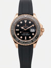 Rose Gold & Grey Bezel Men's Submariner Watch with Black Rubber Strap – Luxury Sports Wristwatch