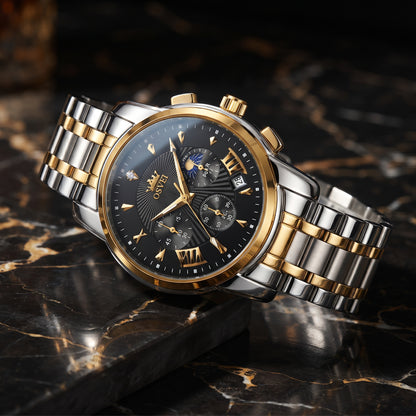OSVEI Men's Luxury Two-Tone Chronograph Watch