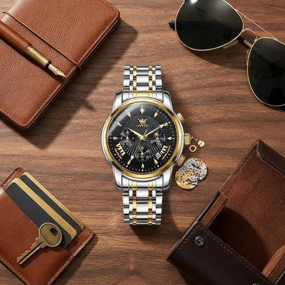 OSVEI Men's Luxury Two-Tone Chronograph Watch