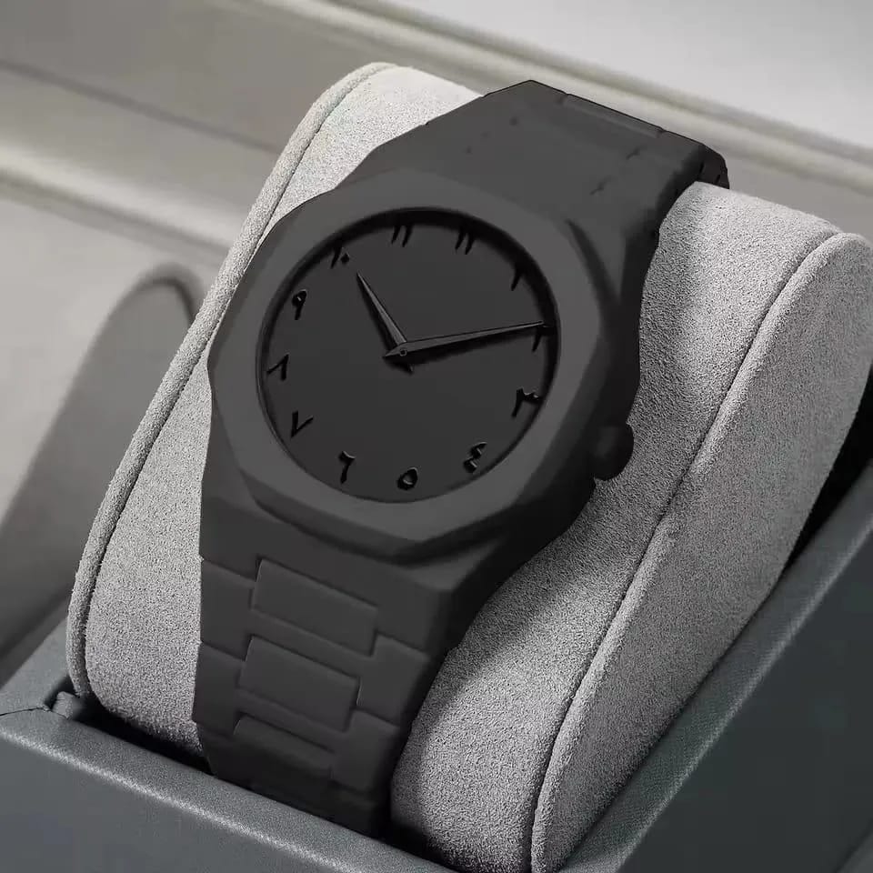 Men's black Carbon Fibre Arabic Aura With Buterfly look