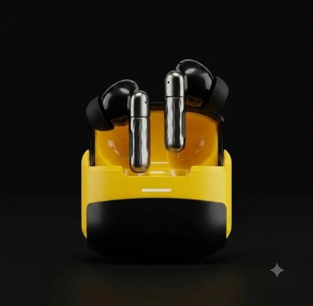 TWS Wireless Air bird Yellow Black Battery Charging