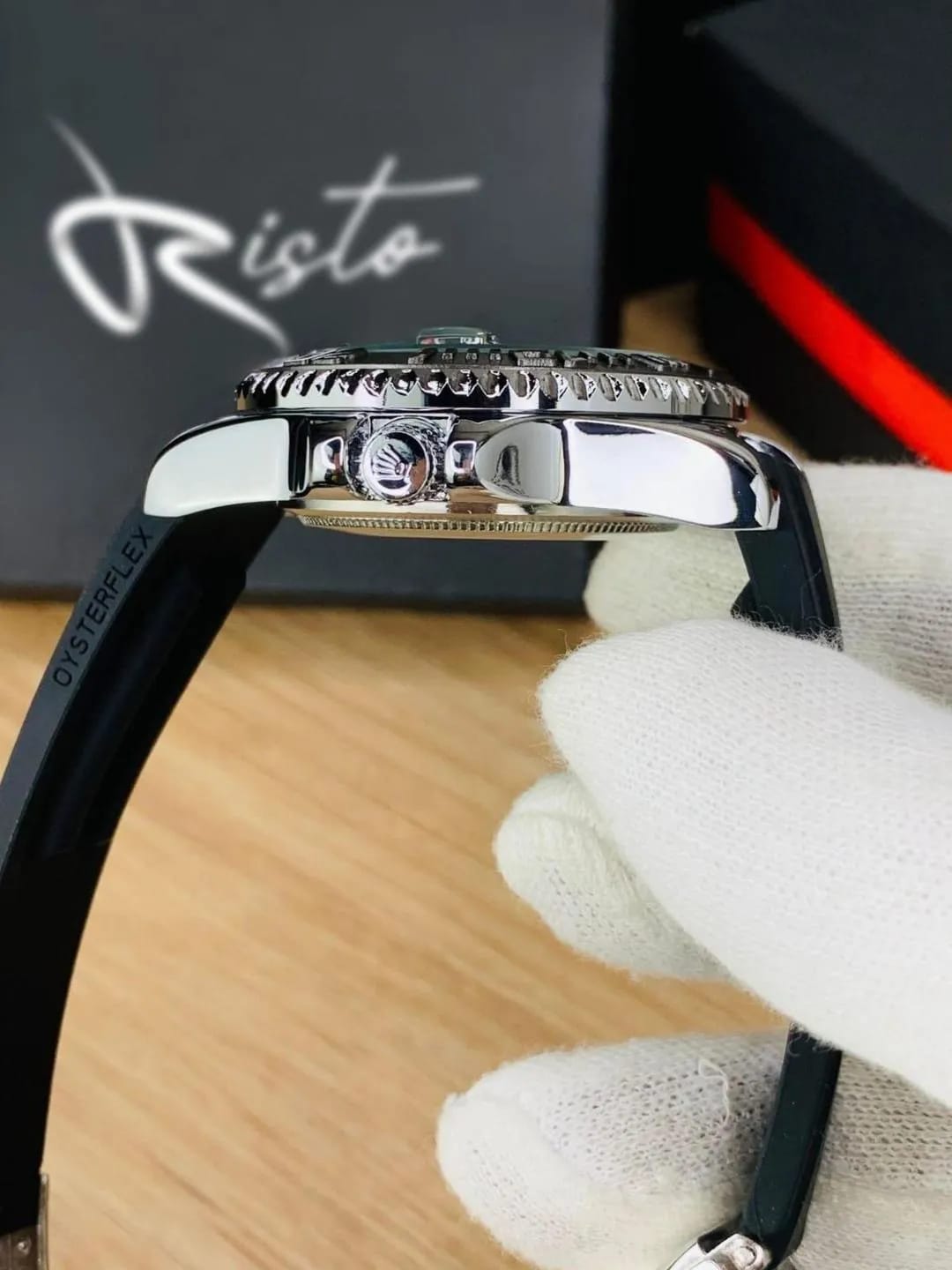 Men's Rolex Gold Black Wates Resistant Watch