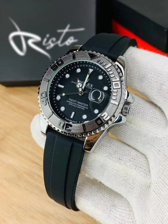 Men's Rolex Gold Black Wates Resistant Watch