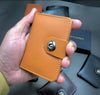ETAG Premium Compact Leather Card Holder & Mini Wallet with Button Closure
