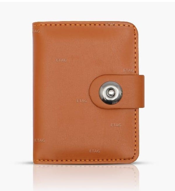 ETAG Premium Compact Leather Card Holder & Mini Wallet with Button Closure
