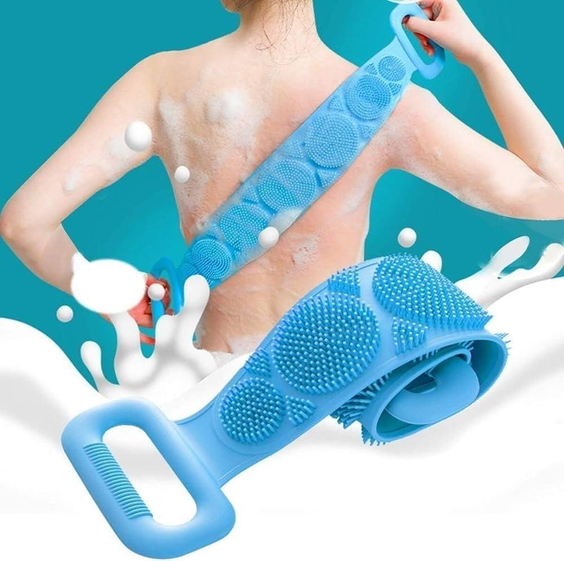 Silicone Body Scrubber & Back Bath Brush with Anti-Slip Handles