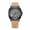 GMT Chronometer Analog Leather Watch for Men – Black Dial & Tan Brown Strap