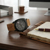 GMT Chronometer Analog Leather Watch for Men – Black Dial & Tan Brown Strap