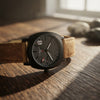 GMT Chronometer Analog Leather Watch for Men – Black Dial & Tan Brown Strap
